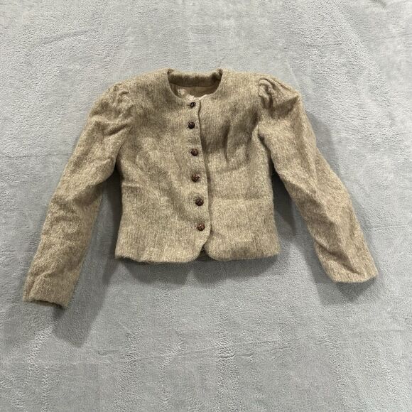 MJ‎ Concepts Sportswear Wool Button Blazer Union Made Women's 5 XS Beige Vintage - Picture 1 of 8